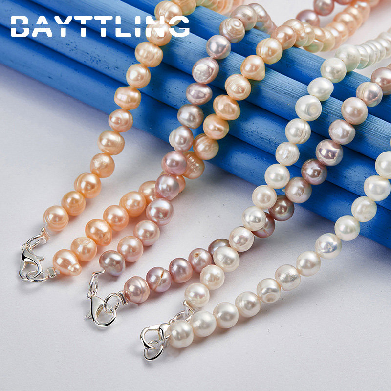 Kalung Mutiara Elegan Perak 92 - Pearl Trim Chain ulasan dan harga