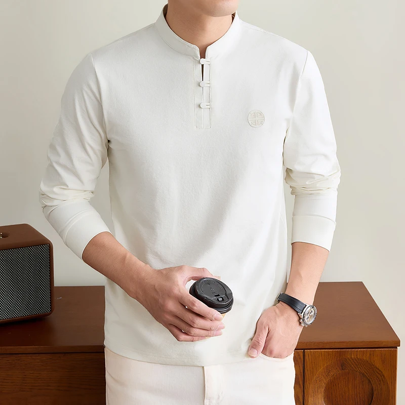 Kaos Lengan Panjang Kerah Mand - Embellish Knit ulasan dan harga