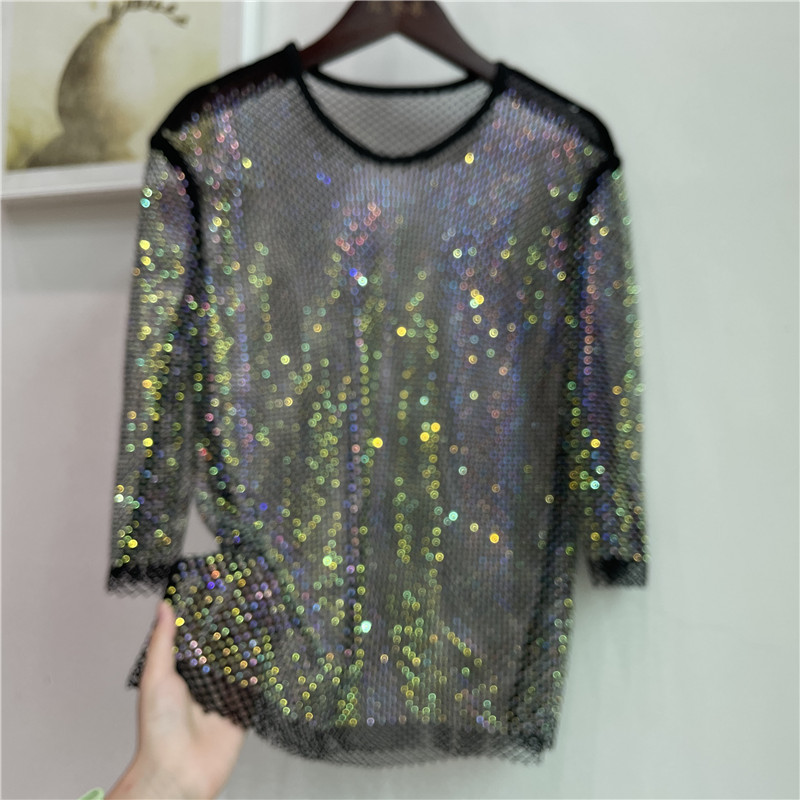 Kemeja Dasar Suku Kata Elektri - Crystal Mesh Fabric ulasan dan harga