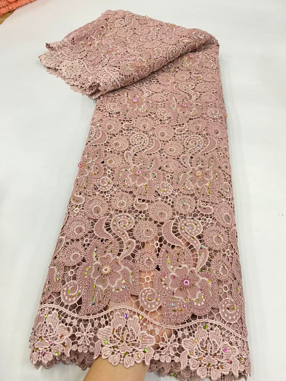Kain Guipure Terbaru dengan Kr - Crystal Mesh Fabric ulasan dan harga