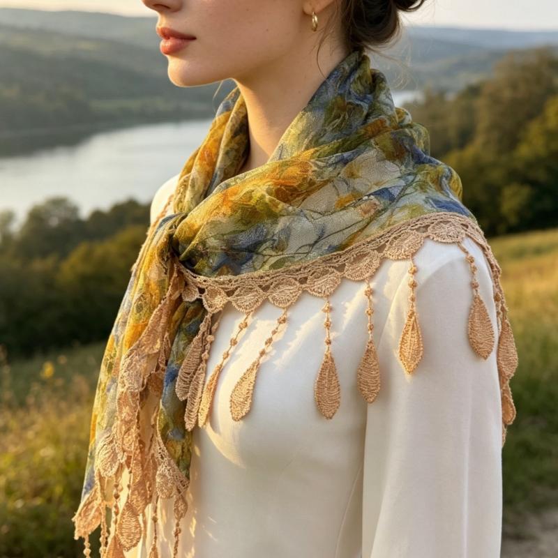 Selendang Segitiga Rumbai Bohe - Tassel Fringe Trim ulasan dan harga